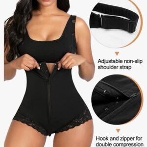 ShaperX Black Women's open bust Shapewear Bodysuit